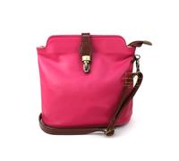 Vera Pelle Leather Crossbody Bag - Handmade Italian Leather Bag - Elegant Women's Handbag (Fuchsia)