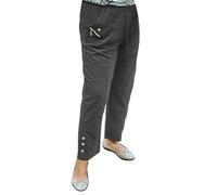 Vera Tucci Caprice - Long Version Womens Capri Trouser Elastic Waist Direct (T2 UK 10-12, Grey)