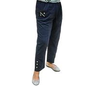 Vera Tucci Caprice - Long Version Womens Capri Trouser Elastic Waist Direct (T7 UK 20-22, Navy)