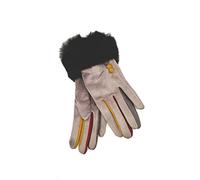 Vera Tucci Felicity -G08 - Faux Fur Trim Cuff Multi Colour Finger Ladies Gloves (LIGHT GREY, LARGE)