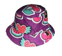 Vera Tucci Funky Print Patterned Summer Bucket Hats Adults Men's Women's Hat One Size SS23 (Purple Fruits 29/31)