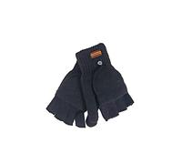 Vera Tucci HEATSEEKRS G47 MENS GLOVE Thermal Gloves Heated Finger less Convertible Gloves Fleece Lined For top Heat Fingerless Gloves For Men (BLACK)