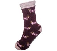 Vera Tucci LUXURY WOMENS THERMAL SOCKS SAUSAGE DOG PINK Warm & Cozy, Style Animal Prints Patterns Novelty Ladies Girls Sock RMD2403-04-08