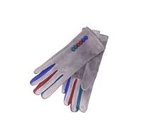 Vera Tucci 'Margot' Ladies' Gloves Suede Feel Touch Screen Multi Coloured Fingers G05 - LIGHT GREY, SMALL