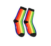 Vera Tucci Patterned Mens Socks - Breathable Bamboo (VERTICAL RAINBOW STRIPES)