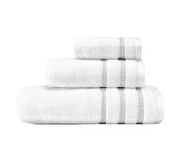 Vera Wang | 100% Cotton Soft and Plush Modern Dobby Design, Absorbent Fade Resistant and Low Lint Bath Towel Set, Textured Trellis Grey, 3-Piece
