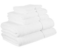 Vera Wang 226637 Modern Lux Cotton 6 Piece Towel Set, White | Soft and Absorbent, Quick-Drying Comfort, Durable Everyday Use, Machine Washable, Medium Weight