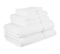 Vera Wang - Bath Towels Highly Absorbent & Super Soft Bathroom Essentials Oeko-Tex Certified (Modern Lux White 6-Piece)