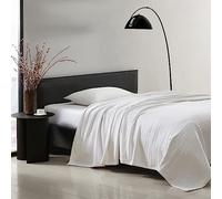 Vera Wang Blanket Designer Cotton Bedding, Medium Weight Home Decor for All Seasons, King, All Over Rib White