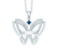 Vera Wang Diamond & Sapphire Butterfly Pendant