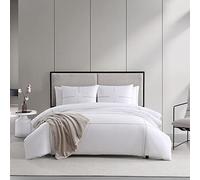 Vera Wang- King Duvet Cover Set, Reversible Cotton Bedding Set with Matching Shams, Designer Home Décor (Zig Zag White/Beige, King)