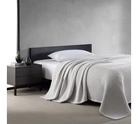 Vera Wang - Queen Blanket, Luxury Cotton Bedding, Super Soft Essentials with Waffle Weave Knit (Waffleweave Grey, Queen)