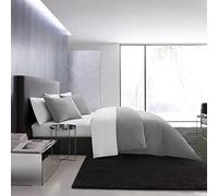 Vera Wang - Queen Duvet Cover Set, Luxury Cotton Bedding with Button Closure, Includes Matching Shams (Waffle Pique Pewter Grey, Queen)