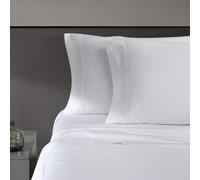 Vera Wang - Queen Sheet Set, Luxury Sateen Cotton Bedding, 800 Thread Count, Soft & Smooth Home Decor (White, 4 pieces, Queen)