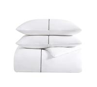 Vera Wang Reversible Cotton Bedding Set with Matching Shams, Designer Home Décor, Sateen, Zig Zag White/Black, King