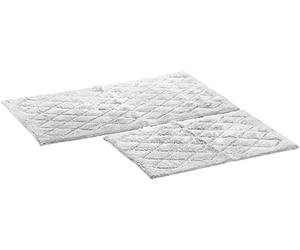 Vera Wang | Soft and Absorbent, Plush Tufted Bath Rug Set, Modern Designer Style for Bathroom Décor, Cotton Rayon, Grey, 2-Piece