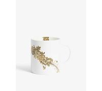 Vera Wang @ Wedgwood White and Gold Jardin Floral-print China Mug 10cm