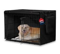 VERABE 600D Dog Crate Cover, Waterproof Pet Kennel Cover with Storage Bag Cover Fit for 30 Inch Wire Crate Dog Cage, 30 Inches, Black