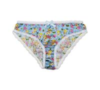 VeraBliss 100% Silk Knickers - Superior to Satin, Natural Silk Underwear for Women, Patterned Brief/Shorts, Floral Bikini Panties, Healthy & Breathable, (M-UK10/12, Blue)