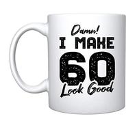 Veracco Damn I Make 60 Look Good Ceramic Coffee Mug For Him Her Sixty And Fabulous Birthday FunnyGift For Someone Who Loves Drinking Bachelor Party Favors (White, Ceramic)