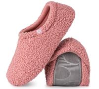 VeraCosy Ladies' Fuzzy Curly Fur Memory Foam Slippers Anti-Slip Lightweight Breathable House Shoes, Pink, 9/10 UK