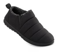 VeraCosy Men's Ankle Mule Slippers Warm Memory Foam with Elastic Gores | P.E.T. Ripstop Quilted Upper, Easy-Wear, Machine Washable, Sherpa Lining, Indoor and Outdoor, Non-Slip Rubber Outsole