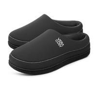 VeraCosy Men's Moccasin Slippers Comfy Soft Durable Slip-on Indoor Memory Foam House Shoes Light Grey,10-11 UK