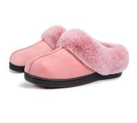 VeraCosy Women's Classic Suede Memory Foam Slippers, Pink, 5/6 UK