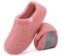 VeraCosy Women's Fuzzy Slippers Warm Comfy Memory Foam Non-slip House Shoes Softpink, 7-8 UK