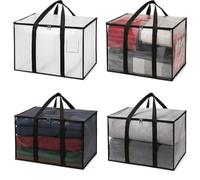 Veradome Heavy Duty Clear Tote Bag for Storage & Organization - Extra Large, Durable Zippered Storage Bin with Reinforced Handles - for Home, Travel & Garage Use (X-Large, 4.0, Count)