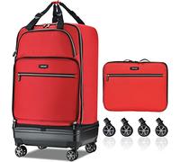 VERAGE Expandable Foldable Luggage Bag Collapsible Suitcases Rolling Travel Duffel Bag Lightweight Larger Suit Case with Detachable Spinner Wheels(Red, 24 Inch Expands into 28 Inch), Red, 24 Inch Expands into 28 Inch, Vg621815