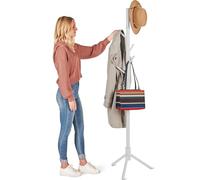 Verahaus High-Grade Wooden Tree Coat Rack Stand, 6 Hooks, Super Easy Assembly NO Tools Required, 3 Adjustable Sizes Free Standing Hallway Coat Hanger Hat Stand (White)