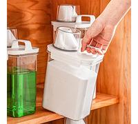 Veraing Airtight Laundry Detergent Dispenser with Measuring Cup, Clear Laundry Powder Detergent Storage Box, Washing Powder Container Storage Bucket Detergent Box,1800ML