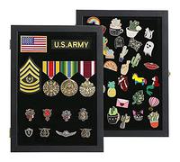 Verani Pin Display Case - 11x14 Pin Collection Display with 98% Uv Protection Acrylic Door for Military Medals, Beach Tags, Jewelry Pins, Pin Gift, Insignia Ribbons, Pin Enthusiast Collectibles, Black
