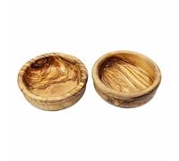 Verano Olive Wood Shallow Bowls Tapas Serving Dishes - Set of 2 x 12cm