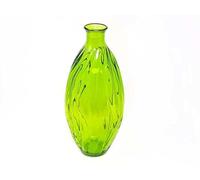 Verano Spanish Ceramics 100% Recycled Glass Ola Colourful Decorative Tall Flower Vases - Lime Green
