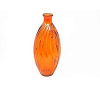 Verano Spanish Ceramics 100% Recycled Glass Ola Colourful Decorative Tall Flower Vases - Orange
