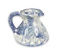Verano Spanish Ceramics Burbujas Decorative Hand Crafted Flat Based Jug - New Home Decor Kitchen Restaurant Cafe Counter Dining Table Flower Vase Serving Cream Milk Water Juice Pourer - 14cm