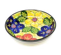 Verano Spanish Ceramics Classic Spanish Hand Painted Decorative Floral Pattern Serving Dishes Food Bowls - 26cm Floral