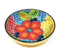 Verano Spanish Ceramics Classic Spanish Hand Painted Decorative Floral Pattern Serving Dishes Food Bowls - 26cm Fish Scales