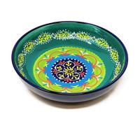 Verano Spanish Ceramics Classic Spanish Hand Painted Pattern Kitchen Dining Large Food Bowl 30Cm Blue/green