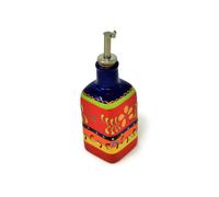 Verano Spanish Ceramics Classic Spanish Hand Painted Pattern Kitchen Dining Squared Oil Drizzler 300Ml Daisy Chains