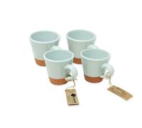Verano Spanish Ceramics Conical Cups (Half Dipped) - Pale Green - Set of 4