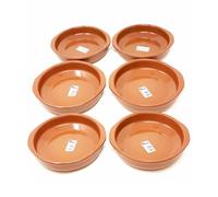 Verano Spanish Ceramics El Toro Authentic Terracotta Cookware Open Round Oven Serving Oven Dishes - Set of 6 x 20cm