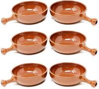 Verano Spanish Ceramics El Toro Glazed Terracotta Brown Kitchen Dining Cookware Oven Dish With Short Handle 15Cm In A Set Of 6