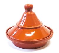 Verano Spanish Ceramics El Toro Glazed Terracotta Brown Kitchen Dining Large Tagine Dish (Diam) 27Cm