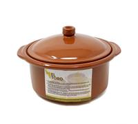 Verano Spanish Ceramics El Toro Glazed Terracotta Brown Kitchen Dining Lidded Casserole Dish 1.5L