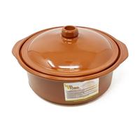 Verano Spanish Ceramics El Toro Glazed Terracotta Brown Kitchen Dining Lidded Casserole Dish 4.5L