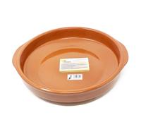 Verano Spanish Ceramics El Toro Glazed Terracotta Kitchen Dining Cookware Round Open Dish (Diam) 32cm in Brown Verano Spanish Ceramics Brown