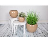 Verano Spanish Ceramics Epoxi Round Beige Semi Gloss Indoor Plant Pot 30Cm